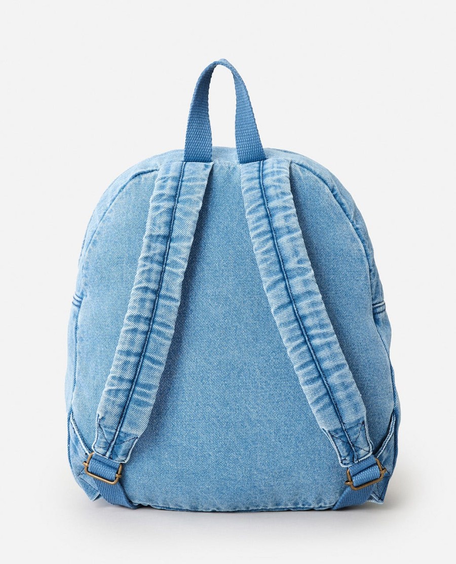 rugzak van distressed denim met een inhoud van 10 liter