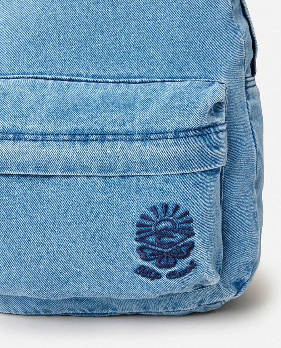 rugzak van distressed denim met een inhoud van 10 liter