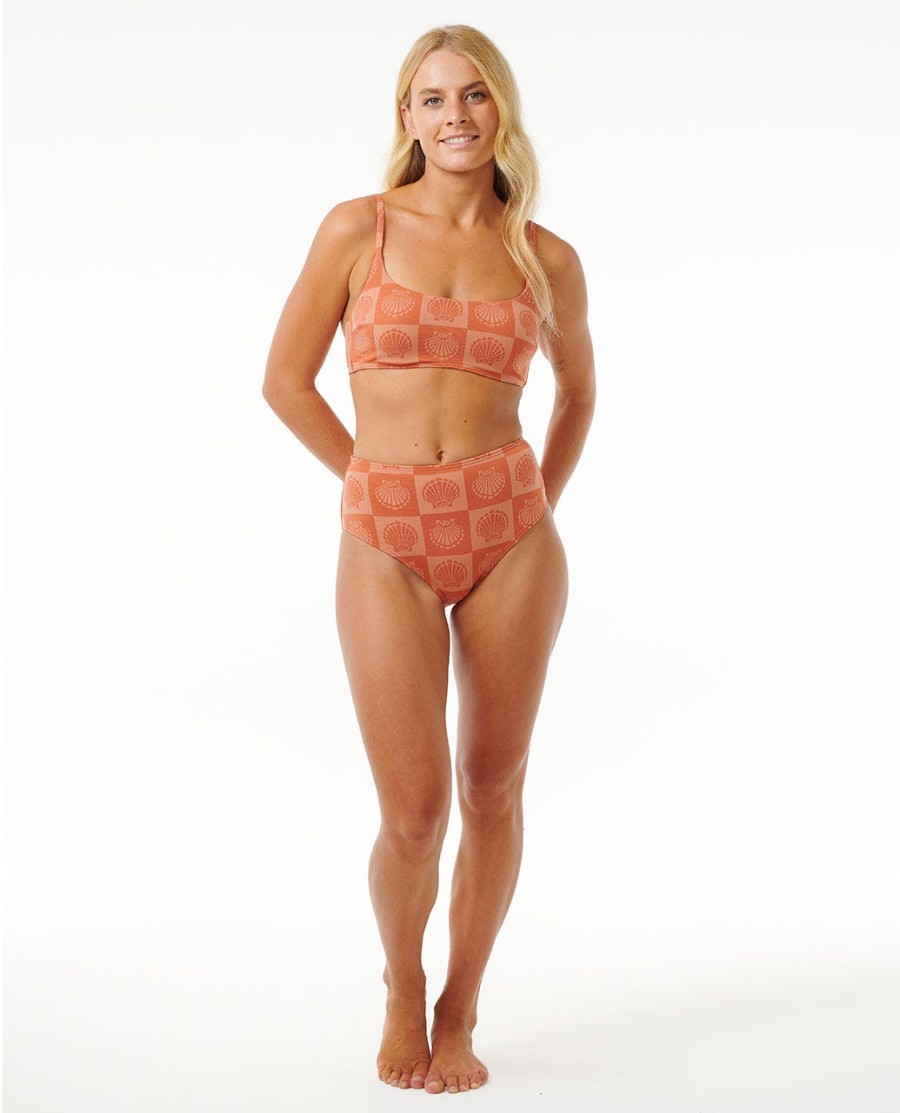 soleil shell bikinibroekje met hoge beenuitsnijding en goede dekking
