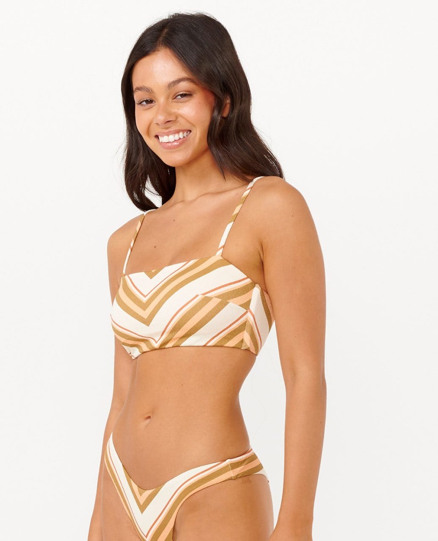 catalina gestreepte bandeau bikinitop