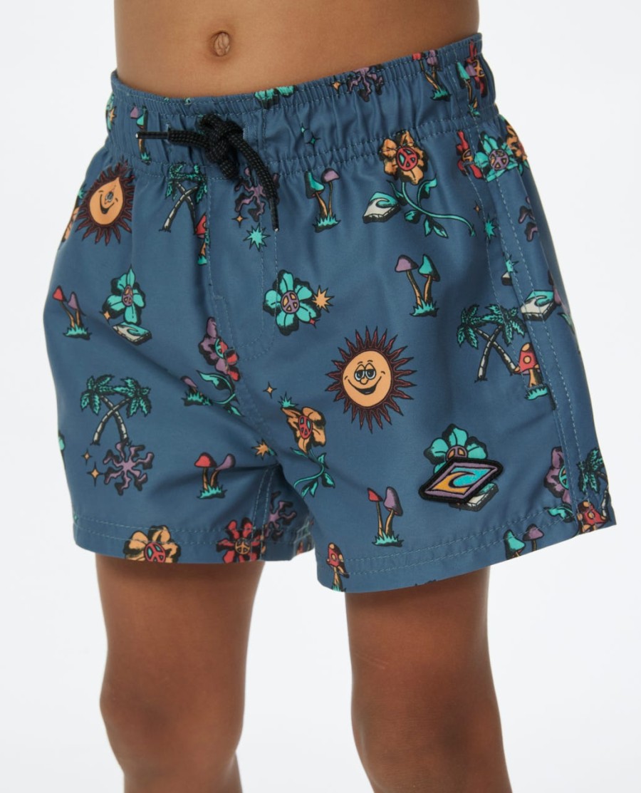 mystic waves sun volley boardshorts - jongens 1-8 jaar