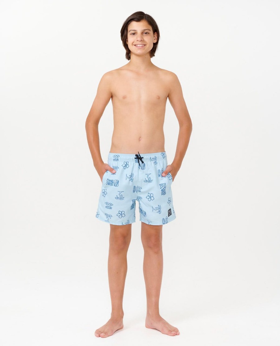 evolution motif volley boardshorts - jongens 8-16 jaar