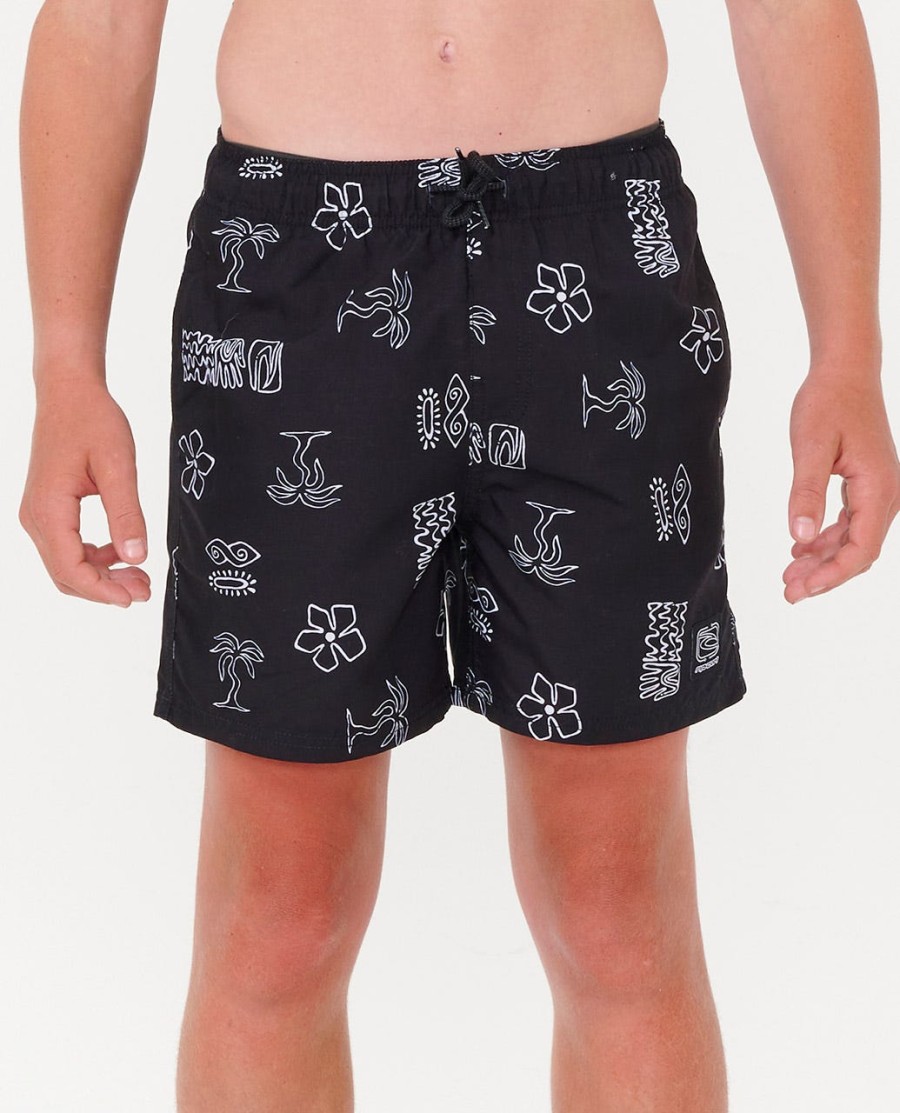 evolution motif volley boardshorts - jongens 8-16 jaar