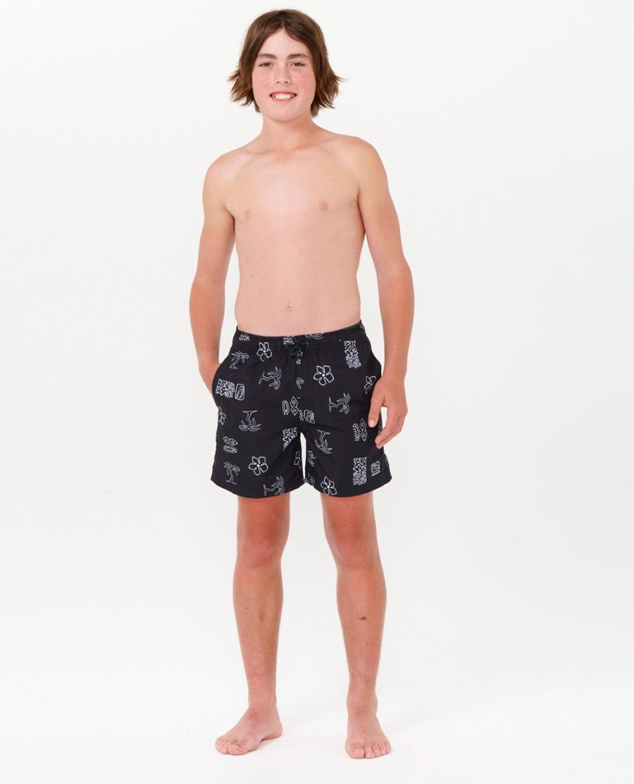 evolution motif volley boardshorts - jongens 8-16 jaar