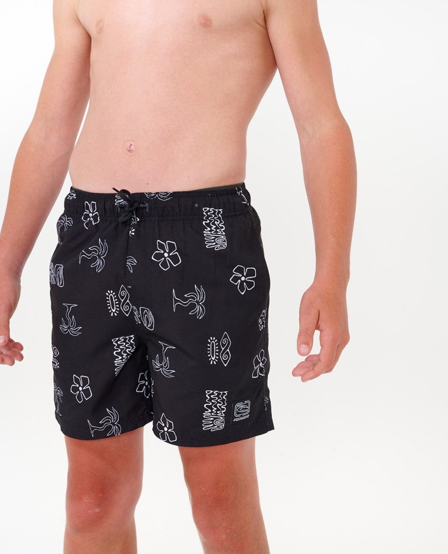evolution motif volley boardshorts - jongens 8-16 jaar