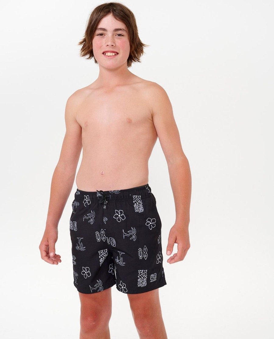 evolution motif volley boardshorts - jongens 8-16 jaar