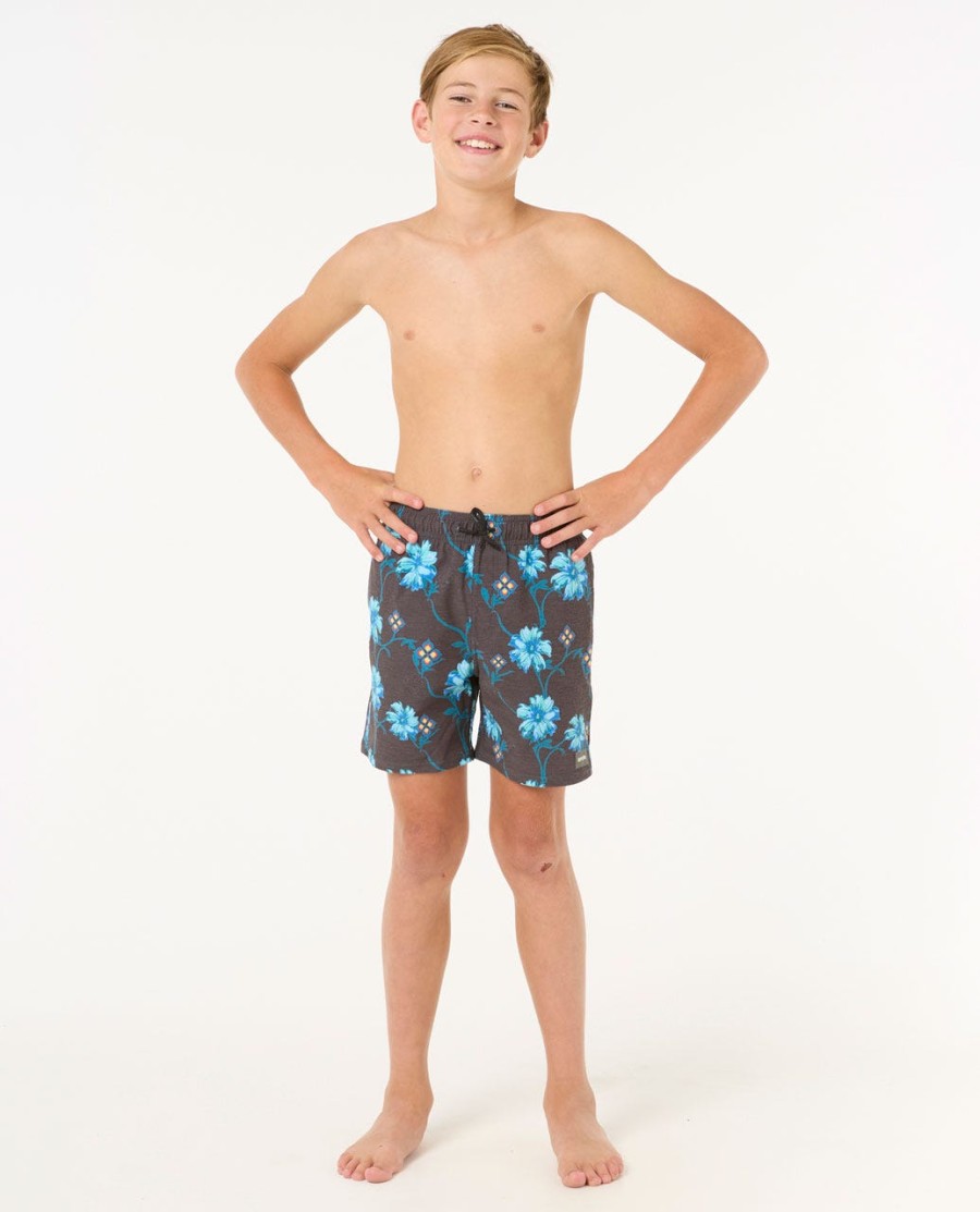 surf revival floral volley boardshorts - jongens 8-16 jaar