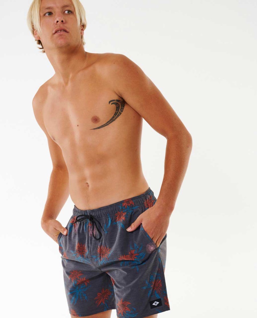sun razed floral volley 17 boardshorts