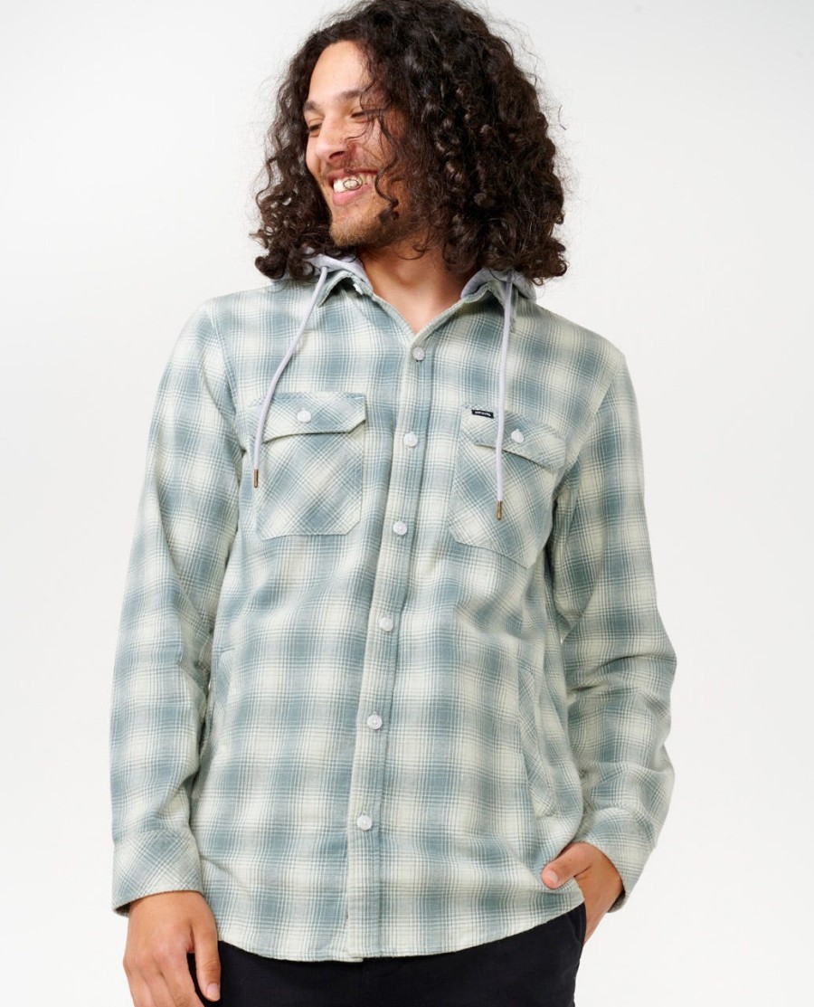 grunter flannel hood shirt