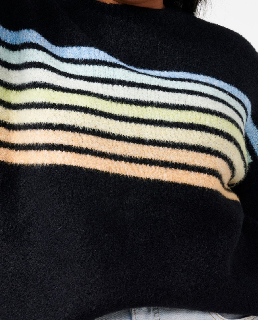 high tide hibiscus stripe crew
