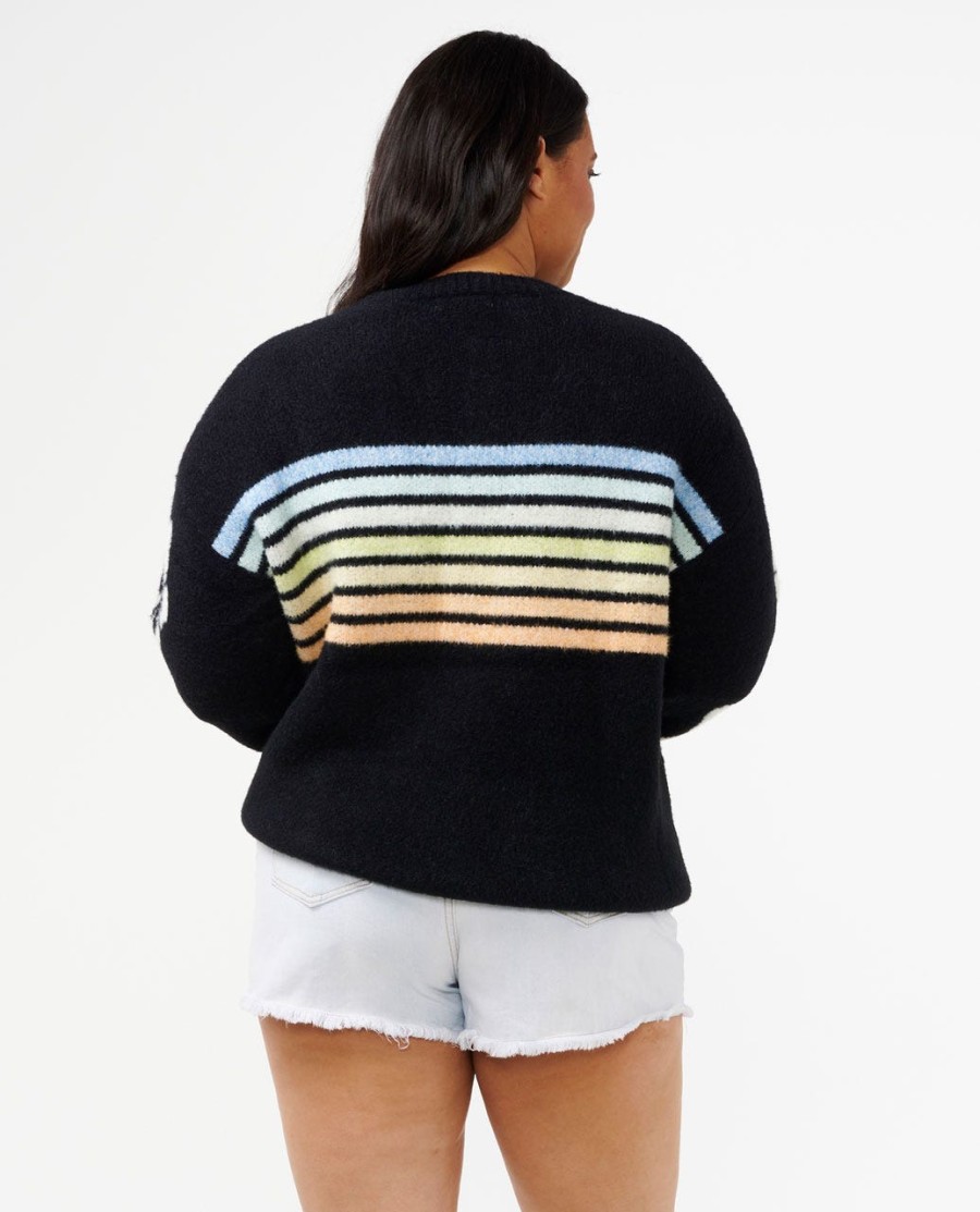 high tide hibiscus stripe crew