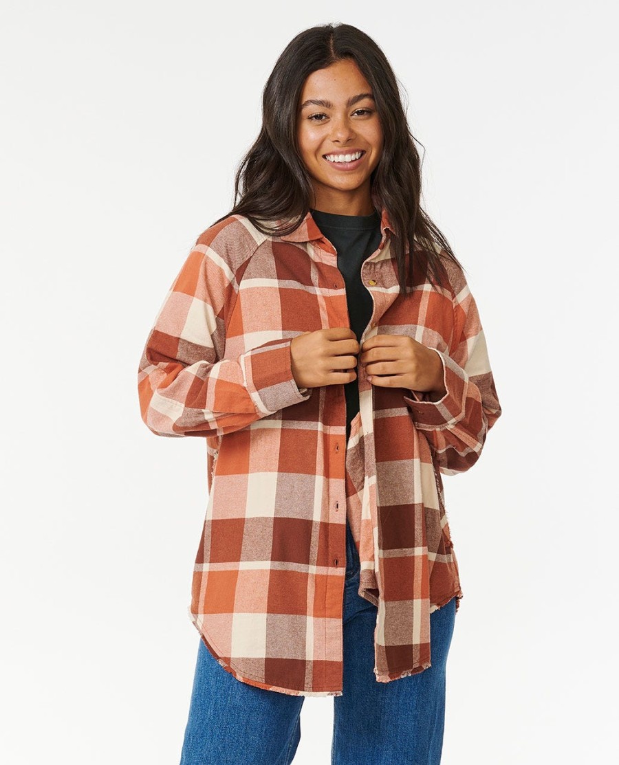 pacific dreams katoenen flanellen shirt