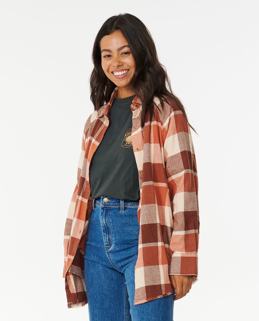 pacific dreams katoenen flanellen shirt