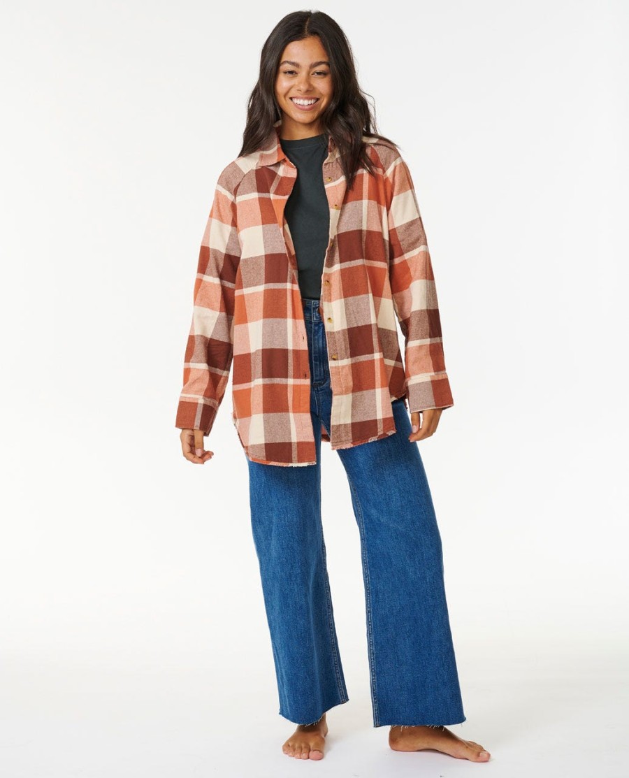 pacific dreams katoenen flanellen shirt