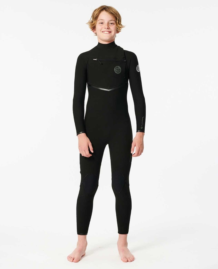 kinder flashbomb 43 wetsuit met ritssluiting op de borst