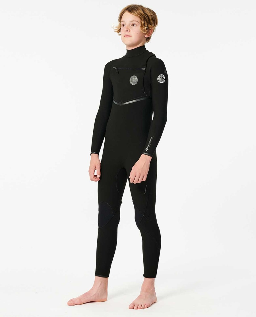 kinder flashbomb 43 wetsuit met ritssluiting op de borst
