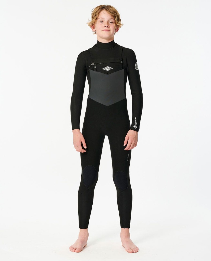 junior dawn patrol wetsuit met ritssluiting op de borst 32 model