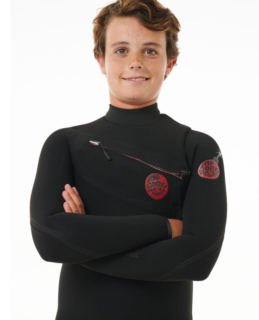 kinder f-bomb fusion 32 wetsuit met ritssluiting op de borst