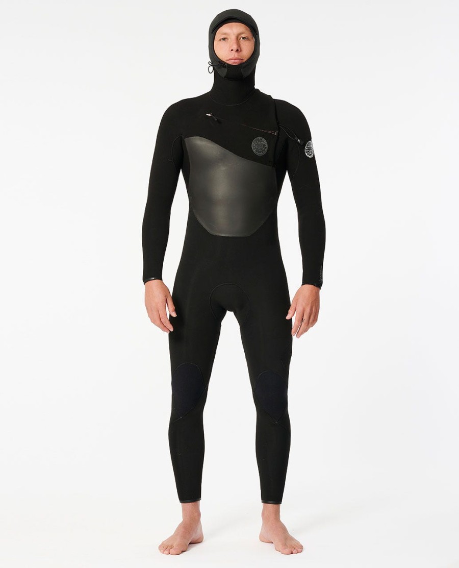e7 flashbomb 64 wetsuit met capuchon en ritssluiting op de borst