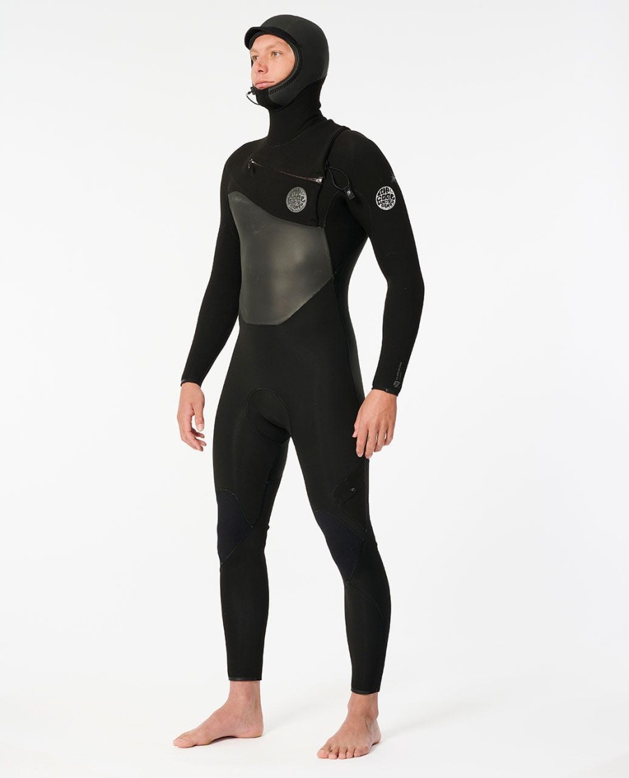 e7 flashbomb 64 wetsuit met capuchon en ritssluiting op de borst