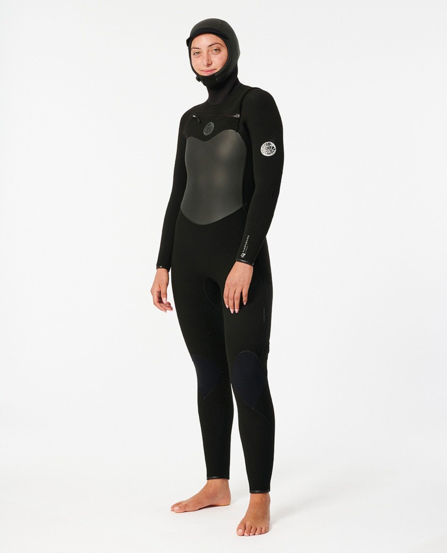 flashbomb 54 wetsuit met capuchon en ritssluiting op de borst