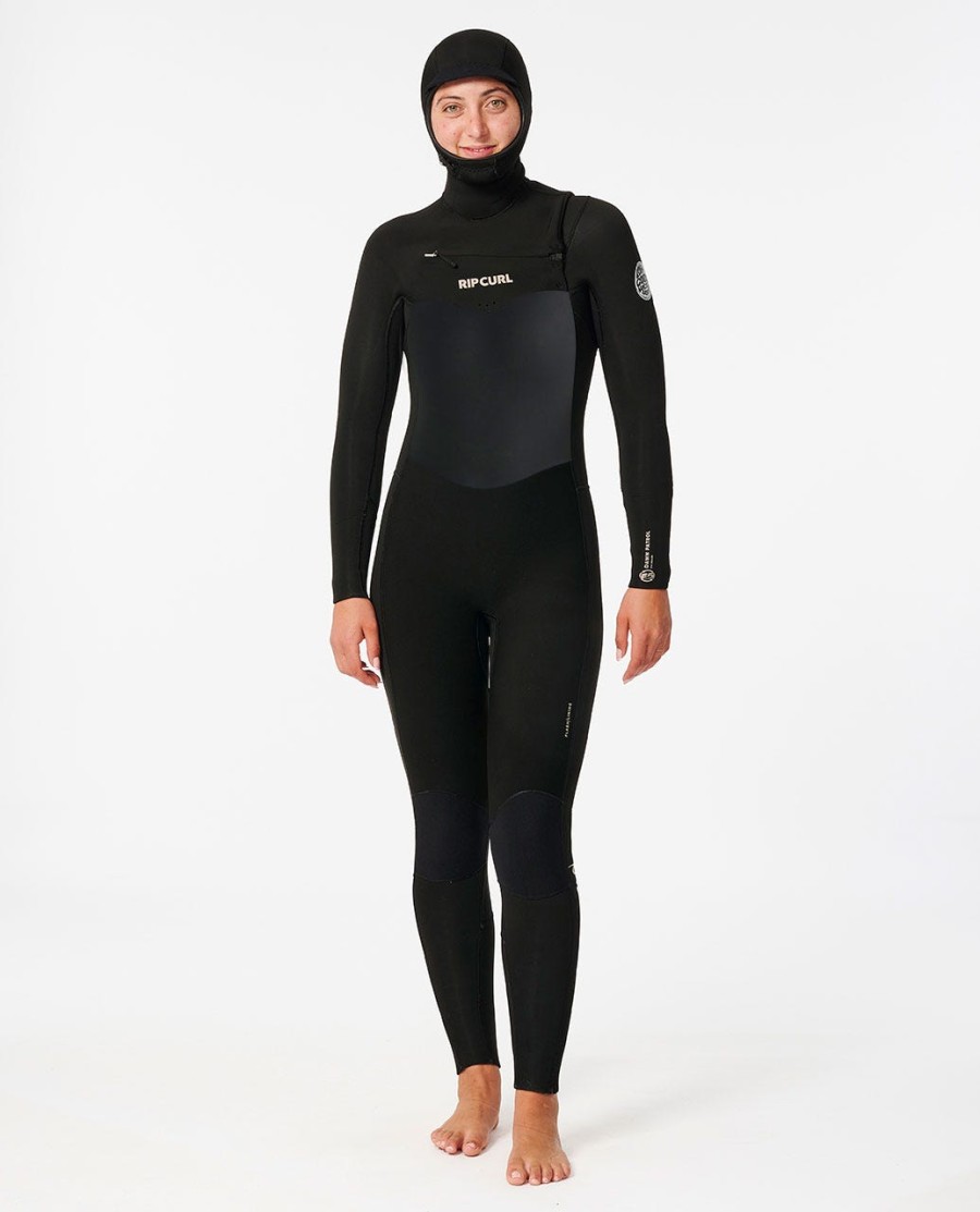 dawn patrol 54 wetsuit met capuchon en ritssluiting op de borst