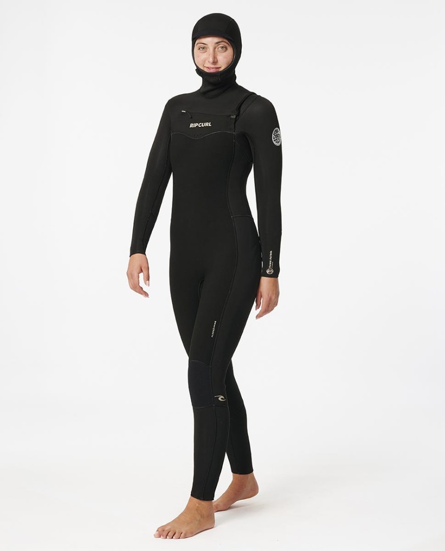 dawn patrol 54 wetsuit met capuchon en ritssluiting op de borst