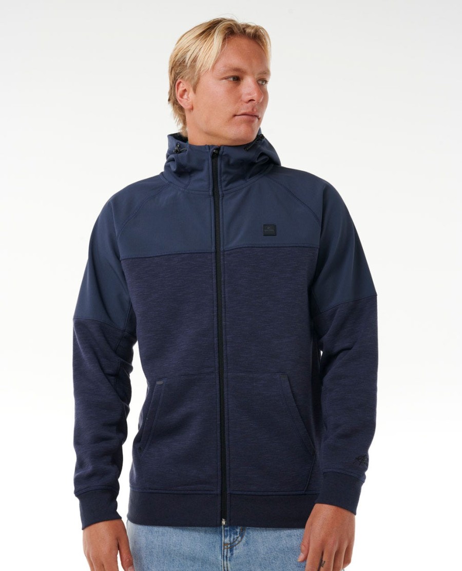 viral anti-series fleece met capuchon en ritssluiting