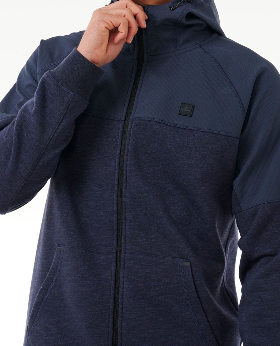 viral anti-series fleece met capuchon en ritssluiting