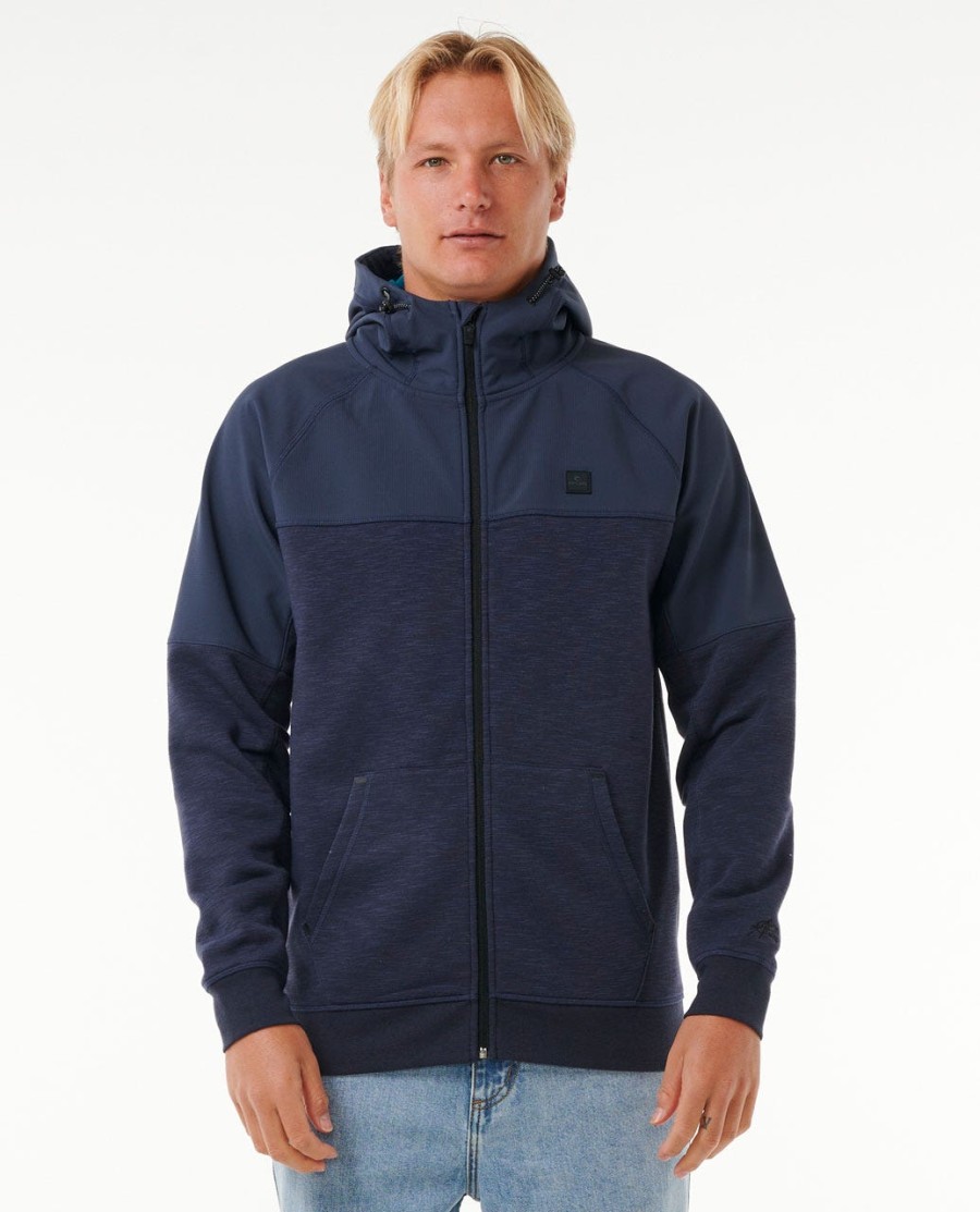 viral anti-series fleece met capuchon en ritssluiting