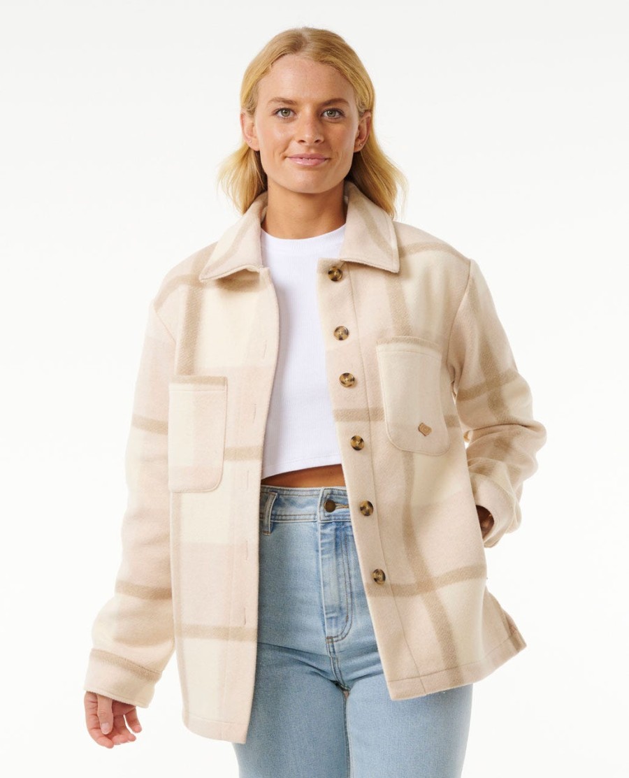 soleil check shacket