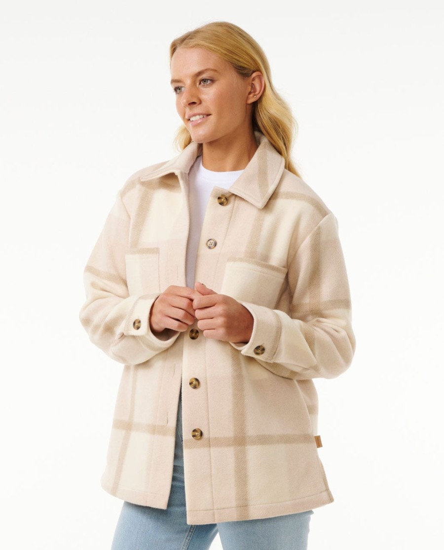 soleil check shacket