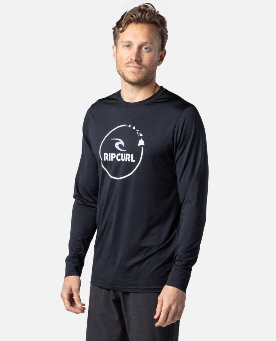 island vibe rash guard met lange mouwen en relaxte pasvorm upf-bescherming