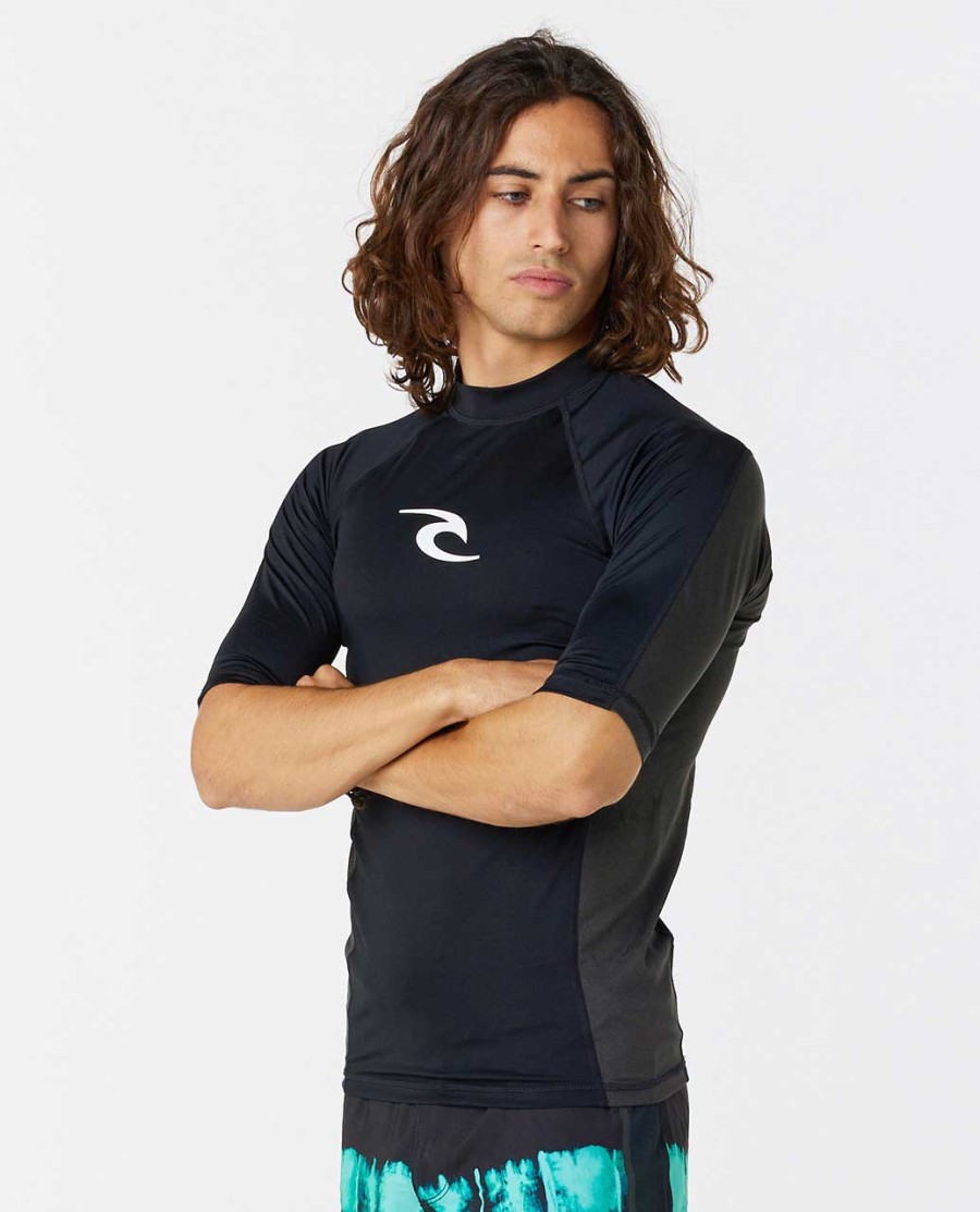waves uv-beschermende rashguard met korte mouwen