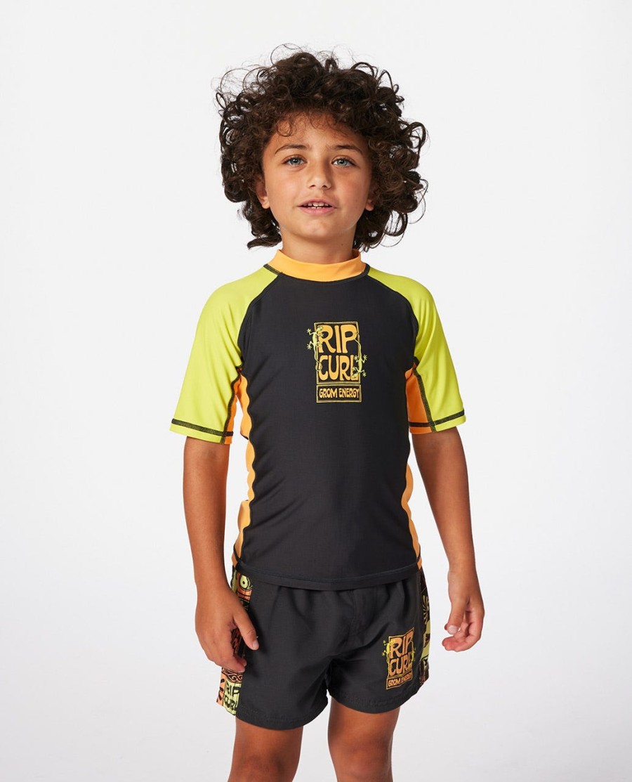 grom energy upf uv-beschermend rashguard met korte mouwen - jongens 2-8 jaar