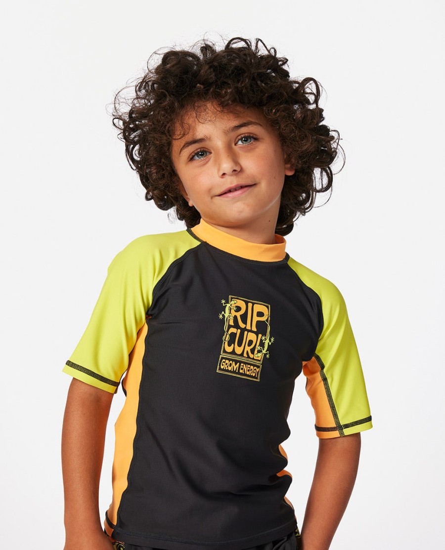 grom energy upf uv-beschermend rashguard met korte mouwen - jongens 2-8 jaar
