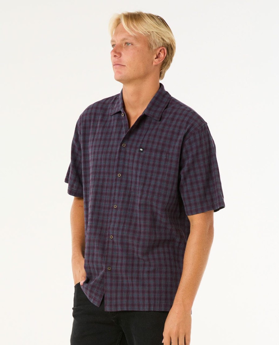 klassiek surfshirt met korte mouwen en ruitpatroon