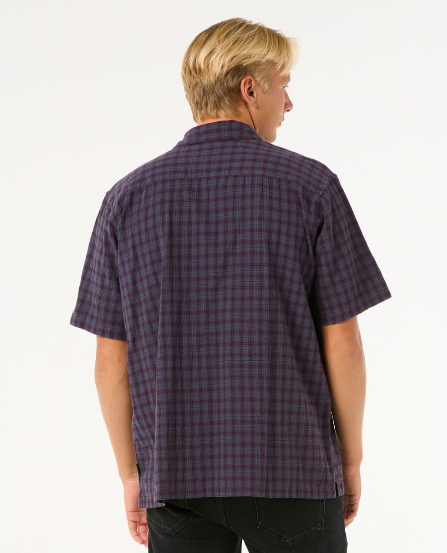 klassiek surfshirt met korte mouwen en ruitpatroon
