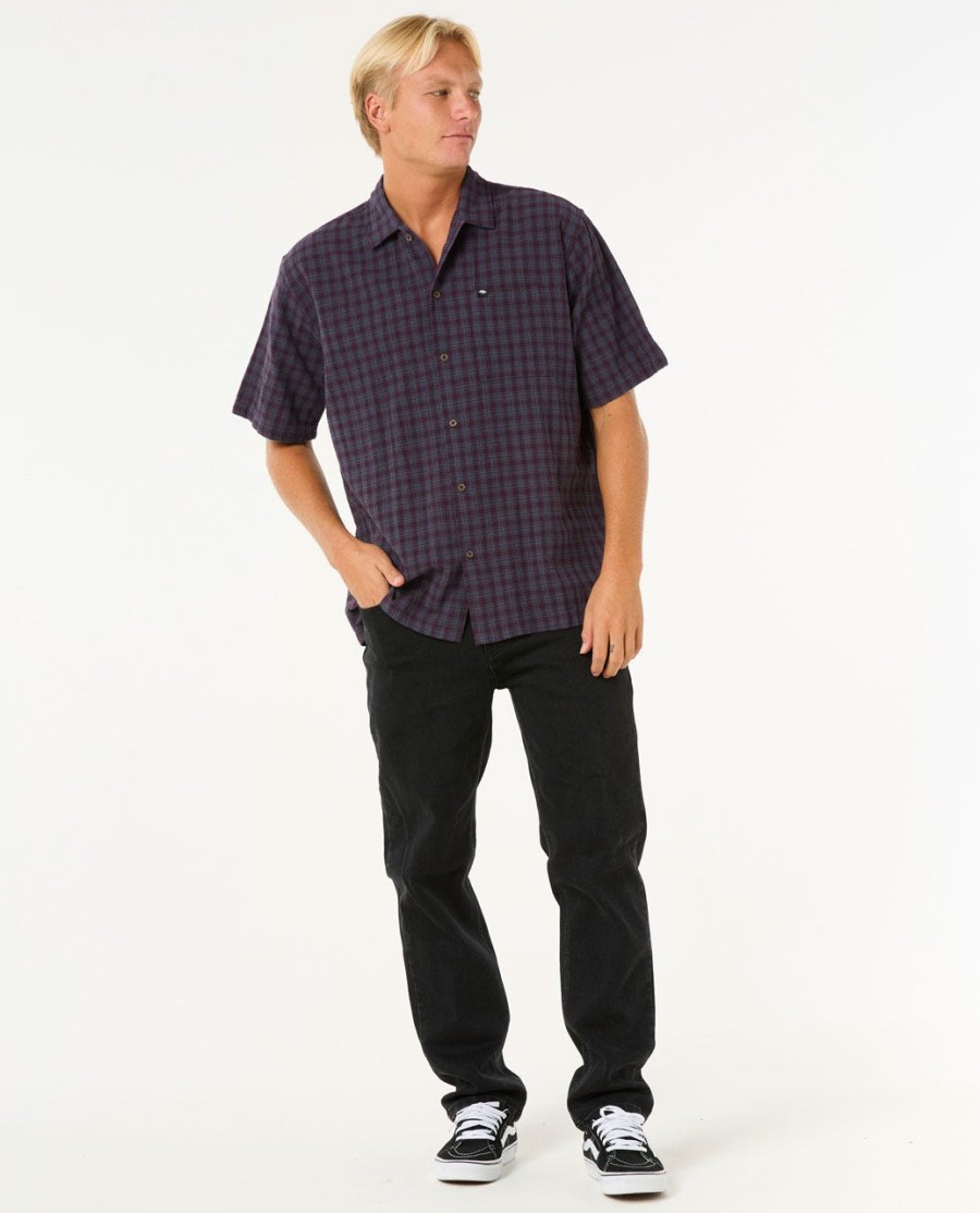 klassiek surfshirt met korte mouwen en ruitpatroon