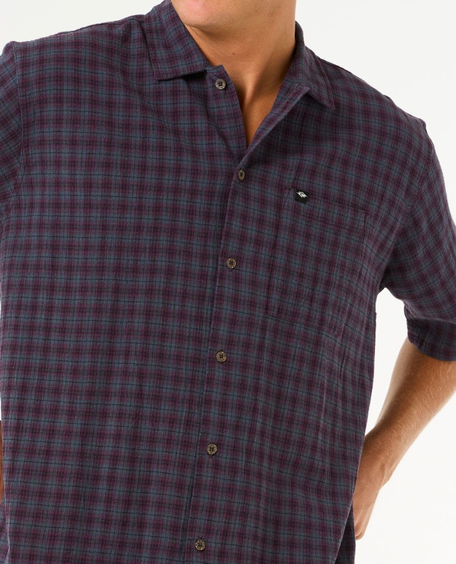 klassiek surfshirt met korte mouwen en ruitpatroon