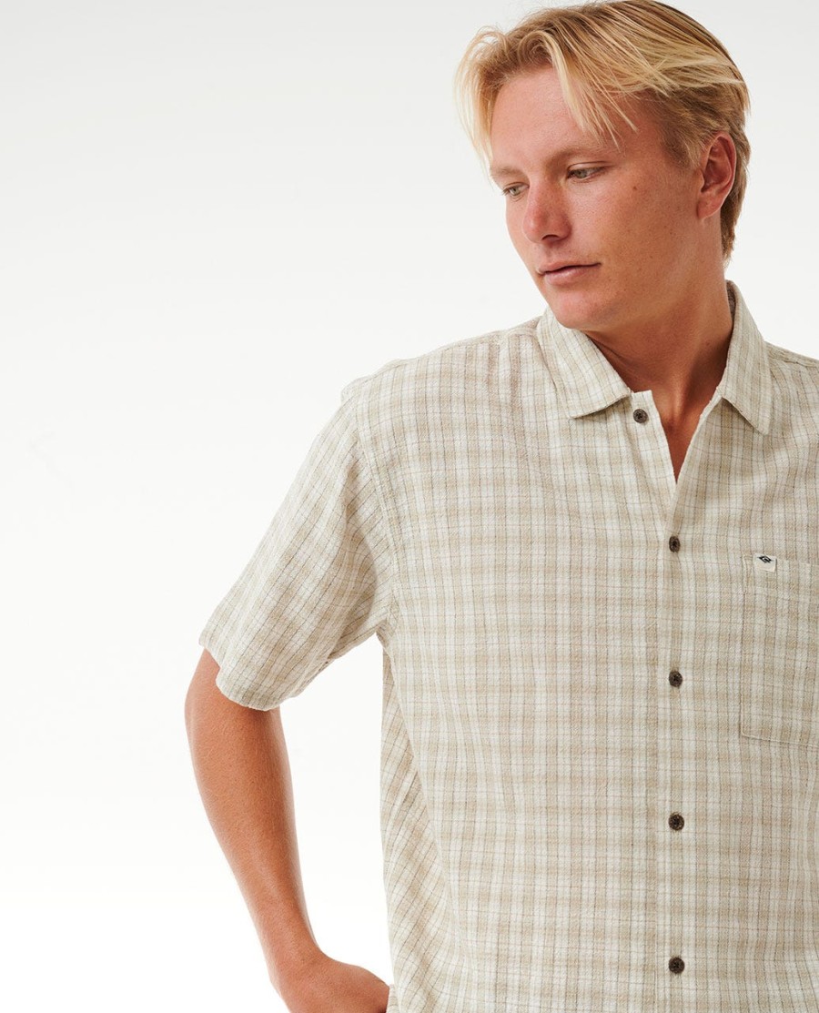 klassiek surfshirt met korte mouwen en ruitpatroon