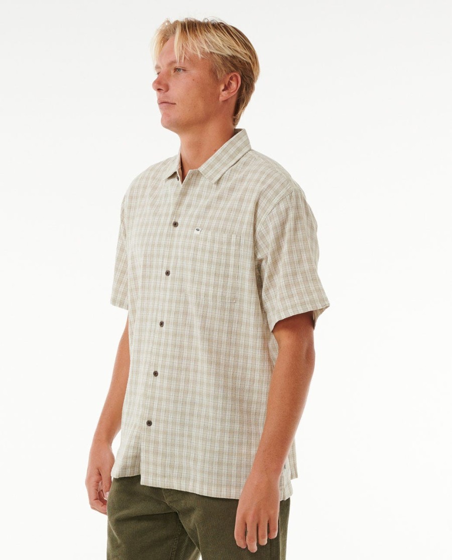 klassiek surfshirt met korte mouwen en ruitpatroon