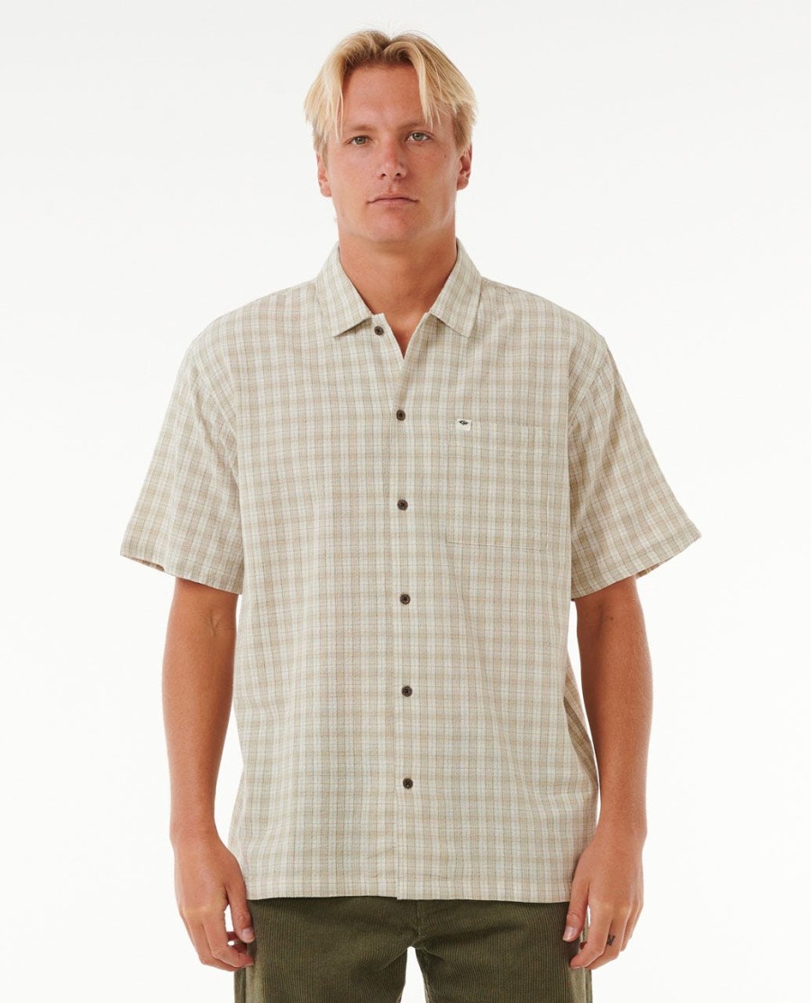 klassiek surfshirt met korte mouwen en ruitpatroon
