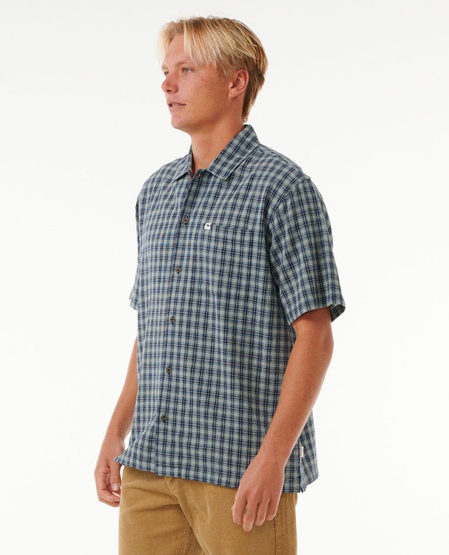 klassiek surfshirt met korte mouwen en ruitpatroon