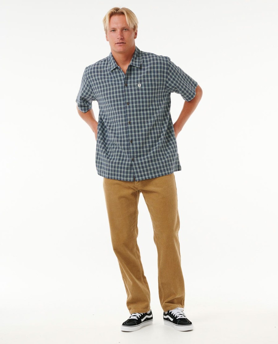 klassiek surfshirt met korte mouwen en ruitpatroon