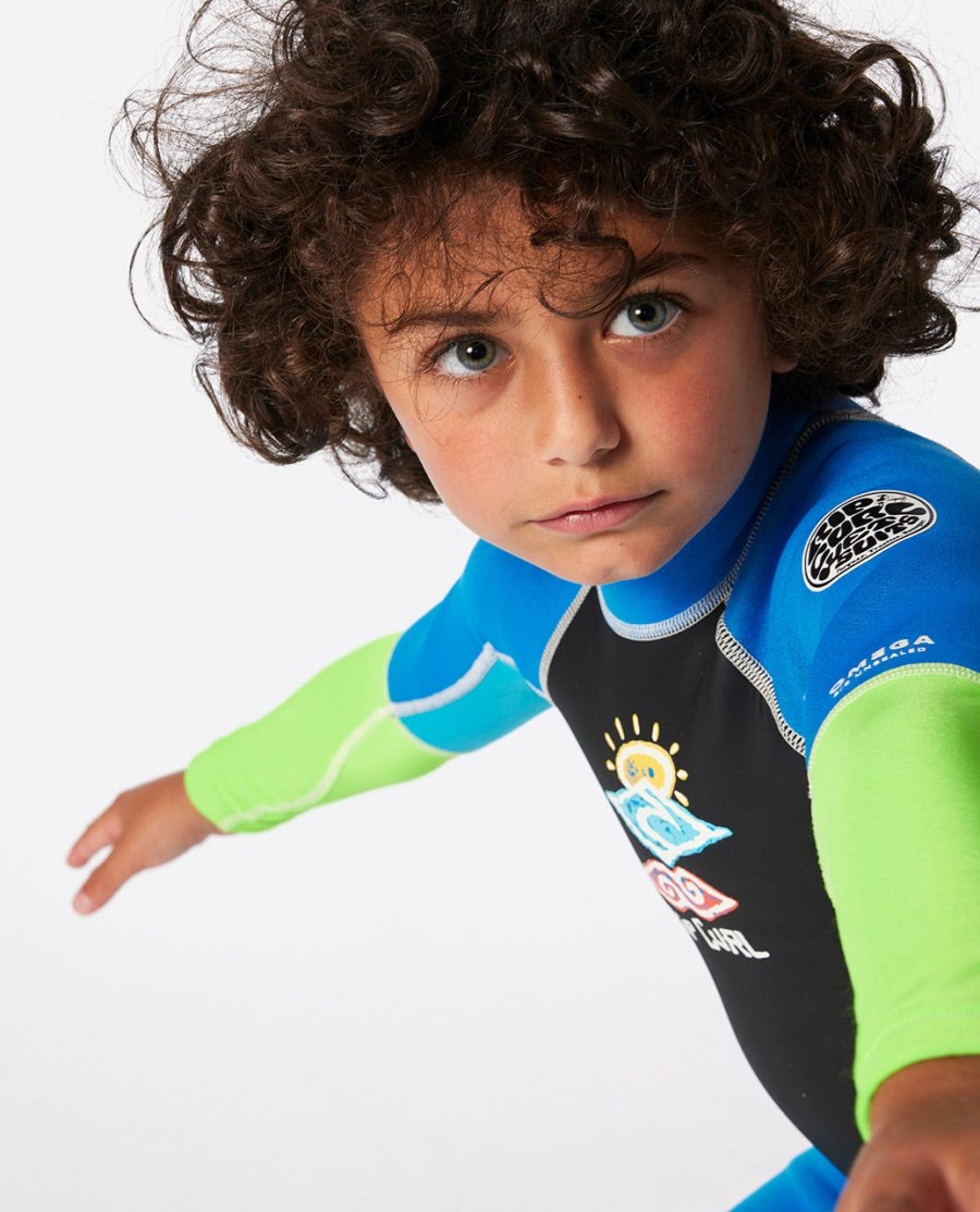 groms omega wetsuit met ritssluiting op de rug gemakkelijk aan en uit te trekken