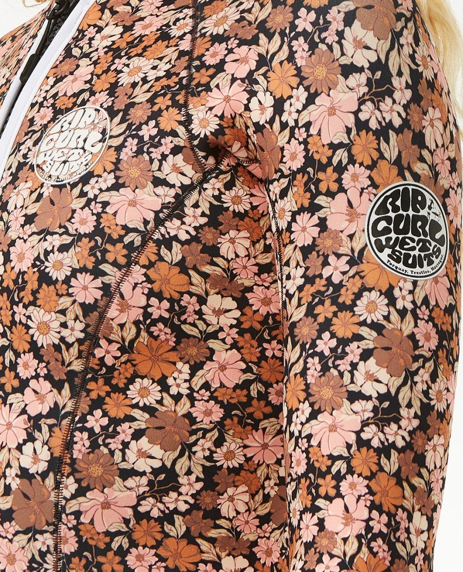 coastal palms g-bomb springsuit met lange mouwen en hoge taille