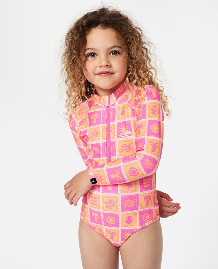 surfpak met lange mouwen en upf-zonbescherming - meisjes 1-8 jaar