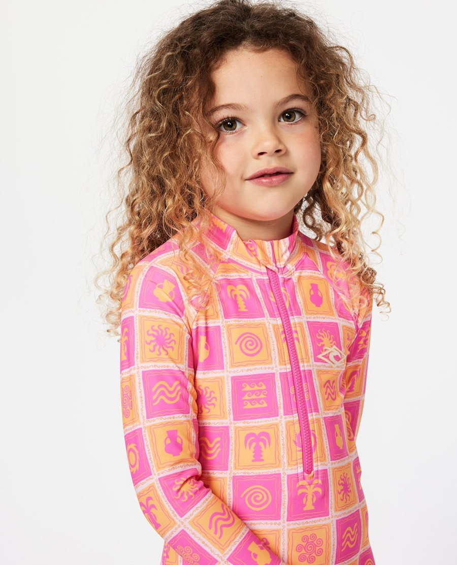 surfpak met lange mouwen en upf-zonbescherming - meisjes 1-8 jaar