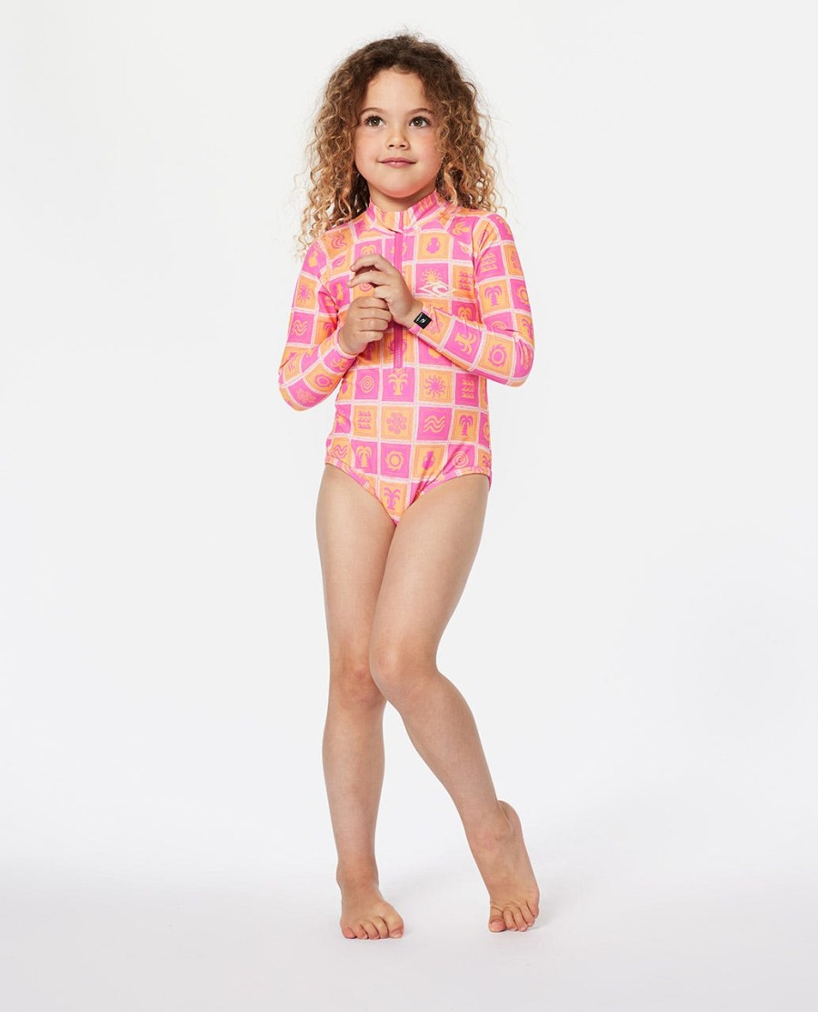surfpak met lange mouwen en upf-zonbescherming - meisjes 1-8 jaar